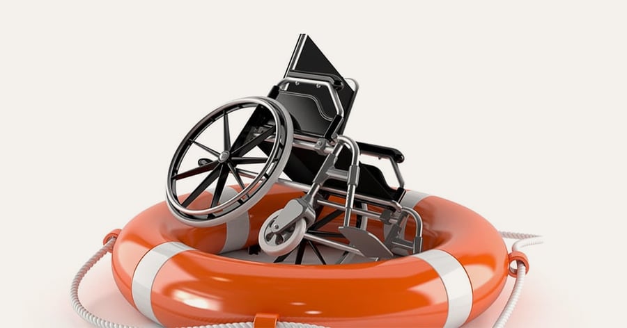 Symbolbild – Rettungsring mit Rollstuhl darin