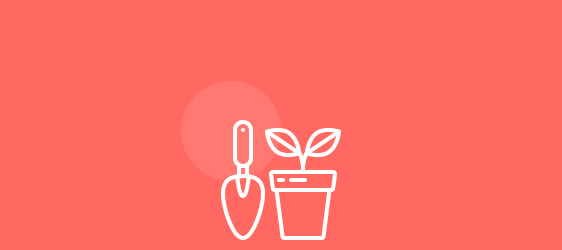 Icon mit Pflanze und Schaufel