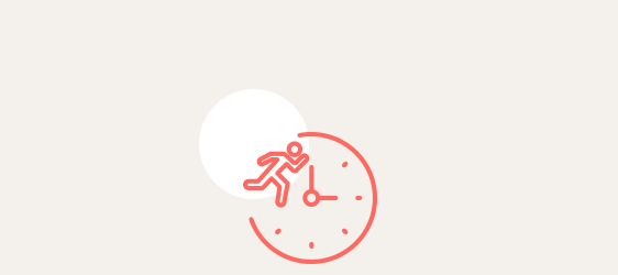 Icon mit Uhr und rennender Person